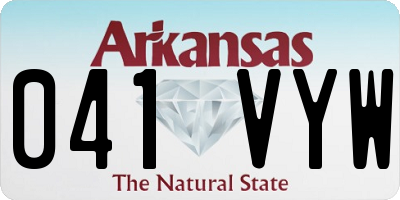 AR license plate 041VYW