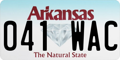 AR license plate 041WAC