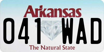 AR license plate 041WAD