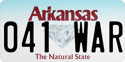 AR license plate 041WAR
