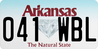 AR license plate 041WBL