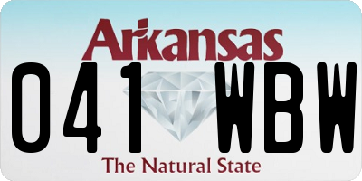 AR license plate 041WBW