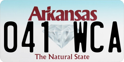 AR license plate 041WCA