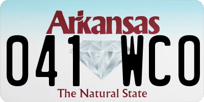 AR license plate 041WCO