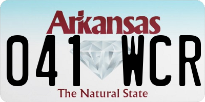 AR license plate 041WCR