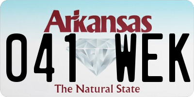 AR license plate 041WEK