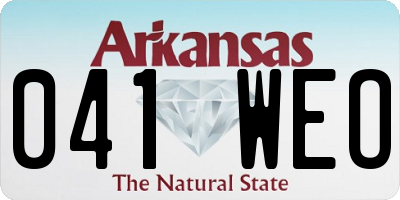 AR license plate 041WEO