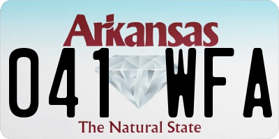 AR license plate 041WFA