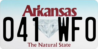 AR license plate 041WFO