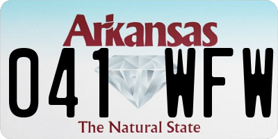 AR license plate 041WFW