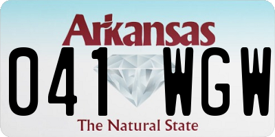 AR license plate 041WGW