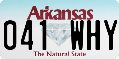 AR license plate 041WHY