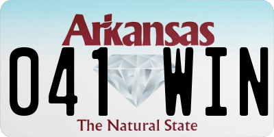 AR license plate 041WIN