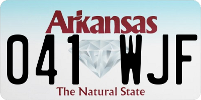 AR license plate 041WJF