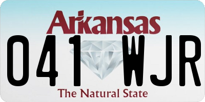 AR license plate 041WJR
