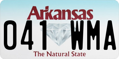 AR license plate 041WMA