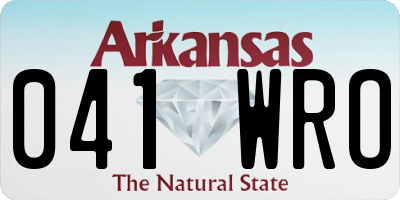 AR license plate 041WRO