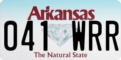 AR license plate 041WRR