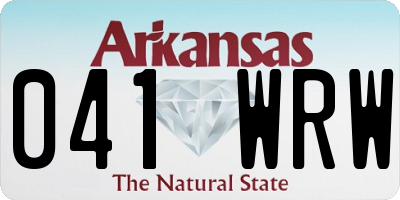 AR license plate 041WRW
