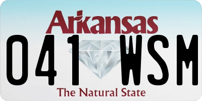 AR license plate 041WSM