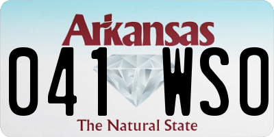AR license plate 041WSO