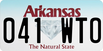 AR license plate 041WTO