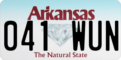 AR license plate 041WUN