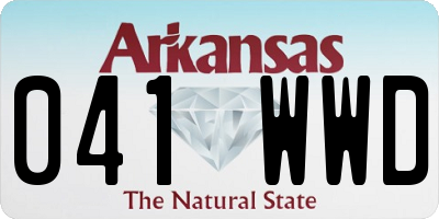 AR license plate 041WWD