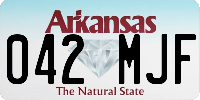 AR license plate 042MJF
