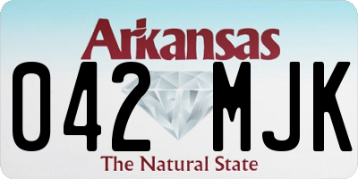 AR license plate 042MJK