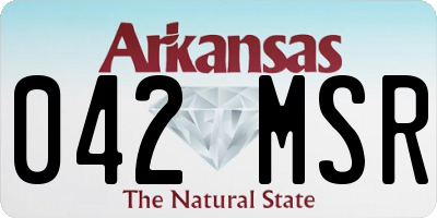 AR license plate 042MSR
