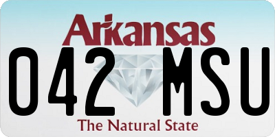 AR license plate 042MSU