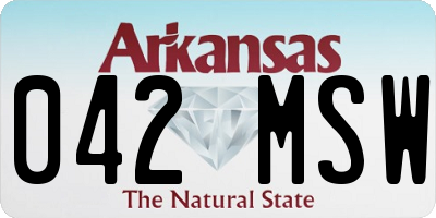 AR license plate 042MSW