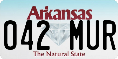 AR license plate 042MUR