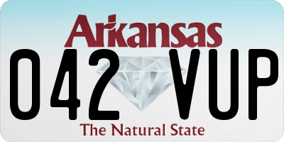 AR license plate 042VUP