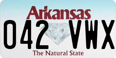 AR license plate 042VWX