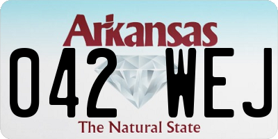 AR license plate 042WEJ