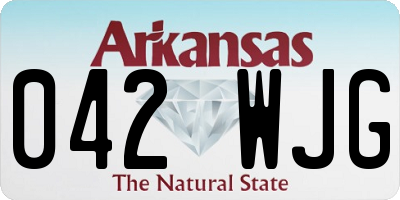 AR license plate 042WJG