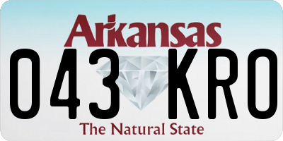 AR license plate 043KRO