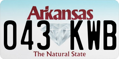 AR license plate 043KWB