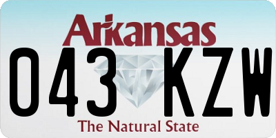 AR license plate 043KZW