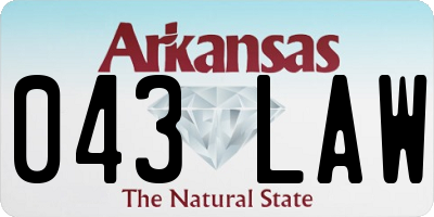 AR license plate 043LAW
