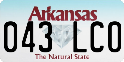 AR license plate 043LCO