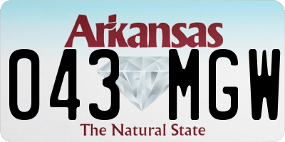 AR license plate 043MGW