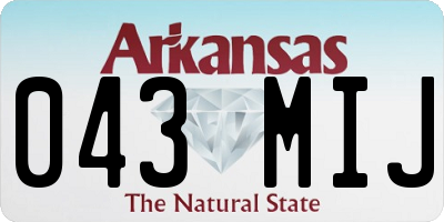 AR license plate 043MIJ