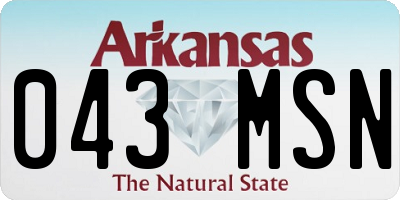 AR license plate 043MSN