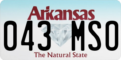 AR license plate 043MSO