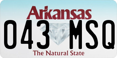 AR license plate 043MSQ