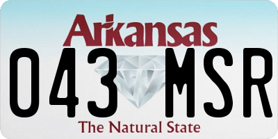 AR license plate 043MSR