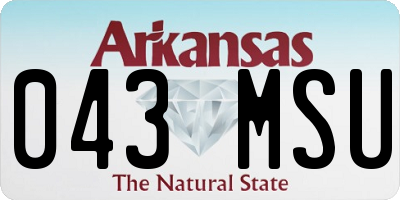 AR license plate 043MSU
